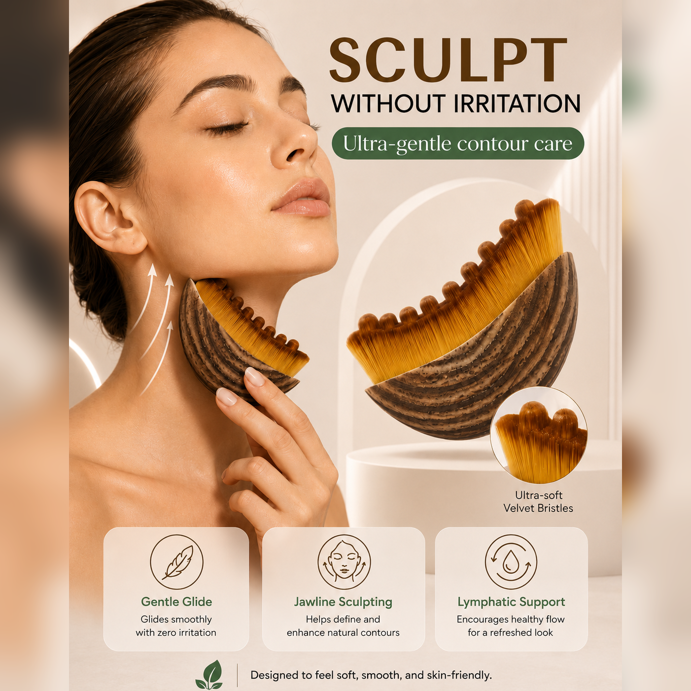 Romae | Velvet Sculpt- Contour & Lymphatic Drainage Brush
